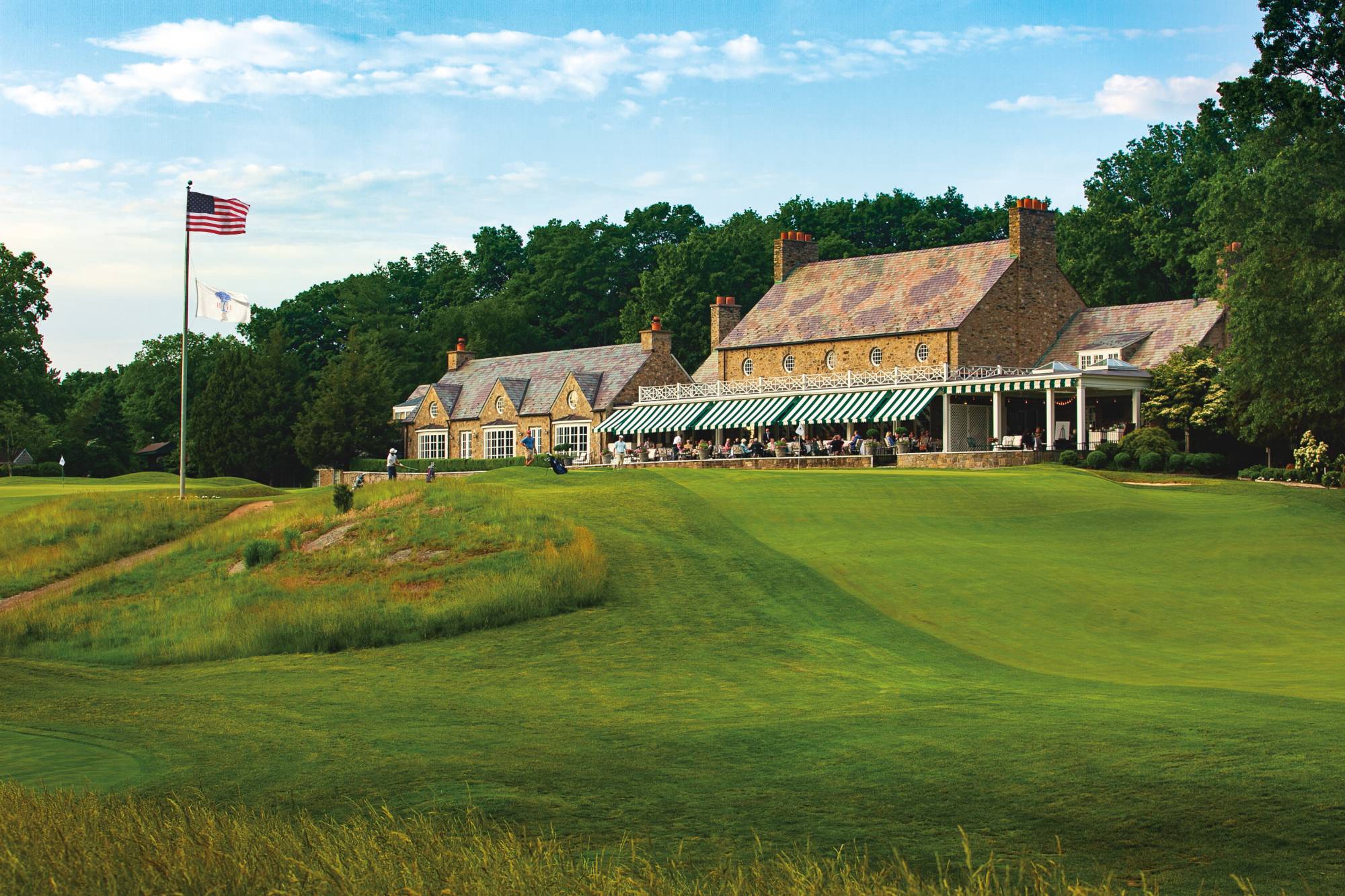 A clubhouse terrace above the eighteenth green